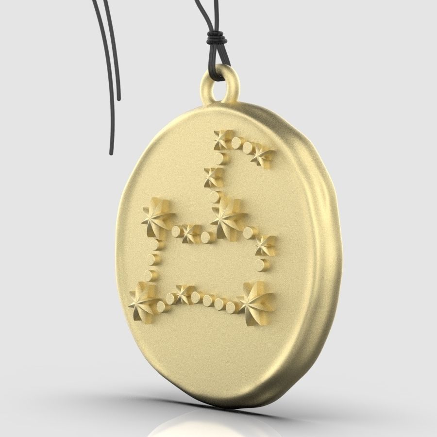 Zodiac Leo  Sign Pendant 3D print model_2