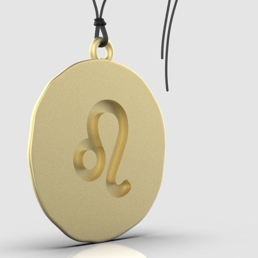 Zodiac Leo  Sign Pendant 3D print model_6