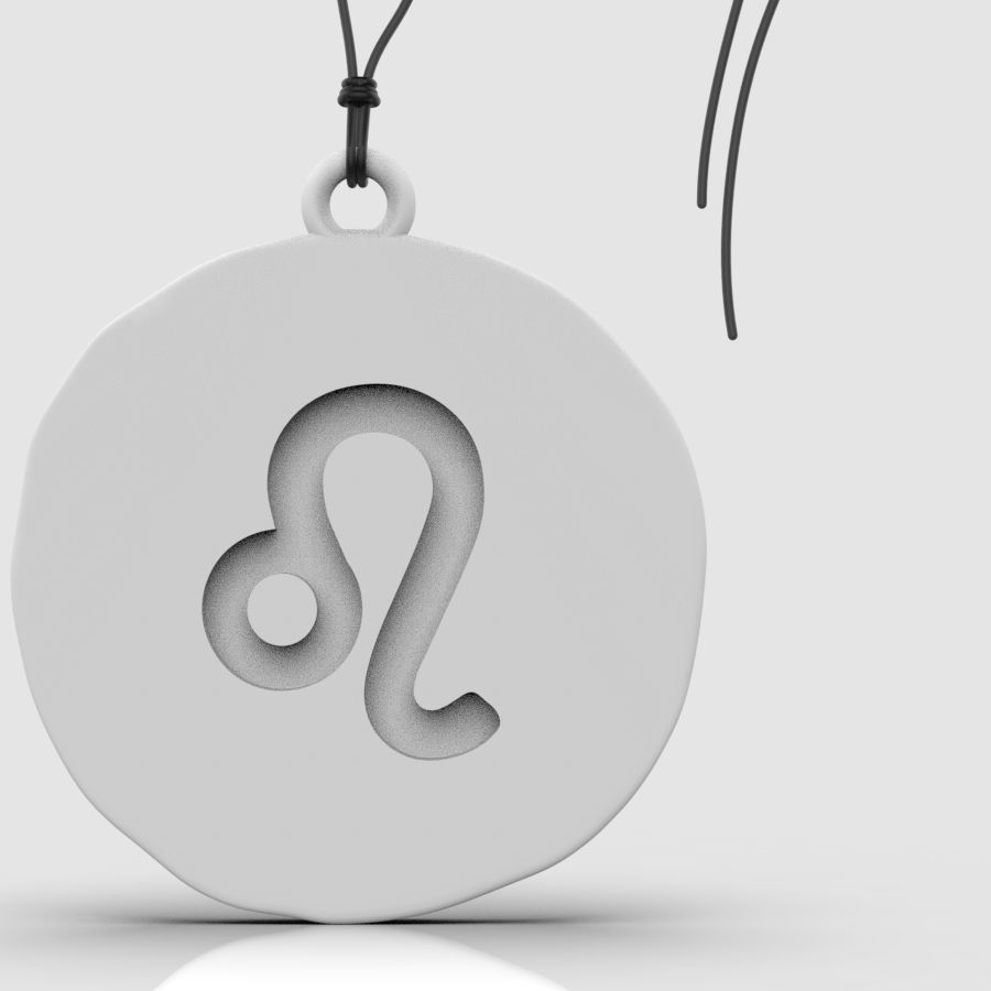 Zodiac Leo  Sign Pendant 3D print model_28