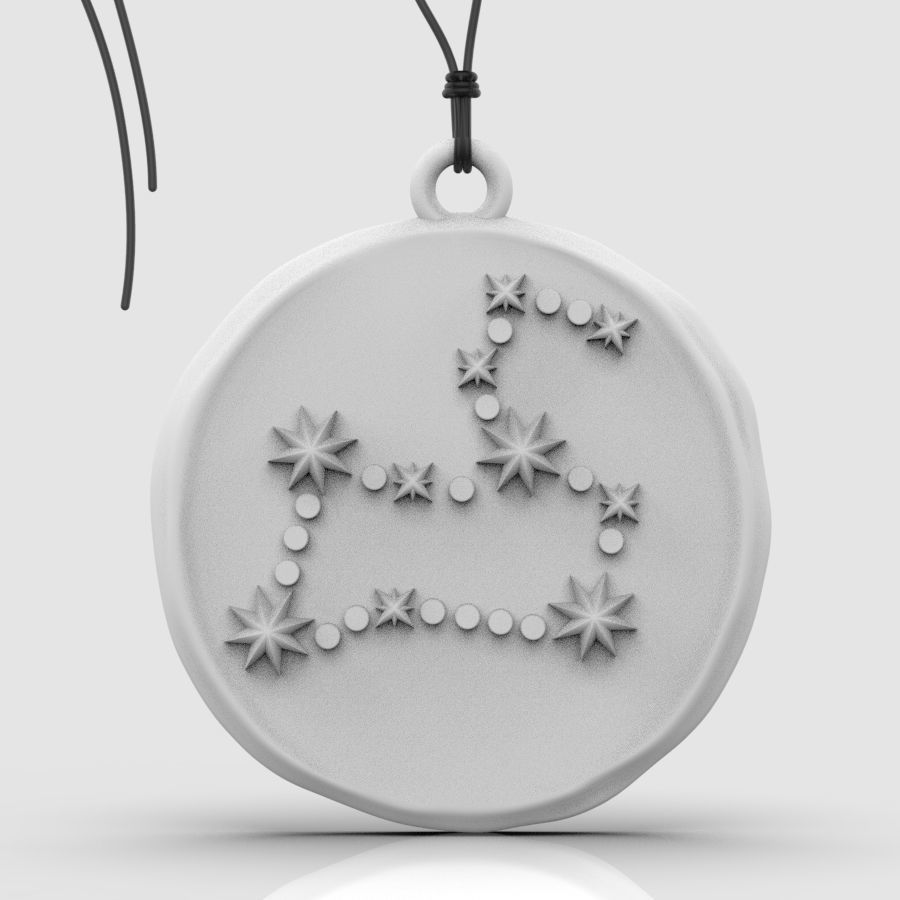 Zodiac Leo  Sign Pendant 3D print model_20