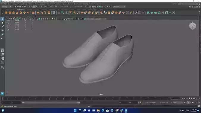 Formal shoes 3D model for 3d render and 3d printing Low-poly 3D model