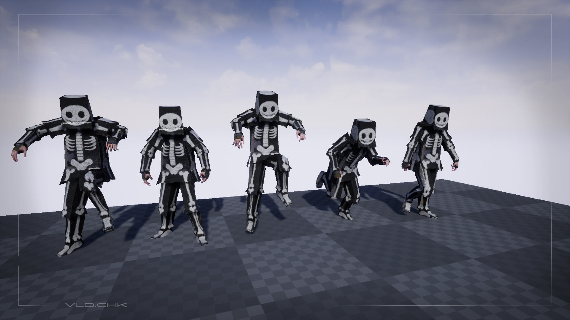 Cardboard Boy Skin Pack Low-poly 3D model_9