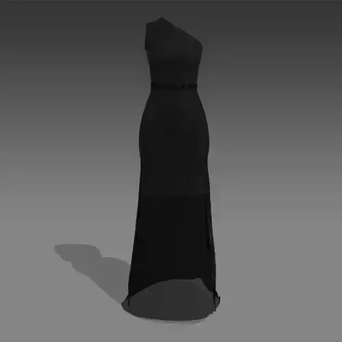 DRESS ONE SHOULDER LOOK ASYMETRIC VUAL SKIRT