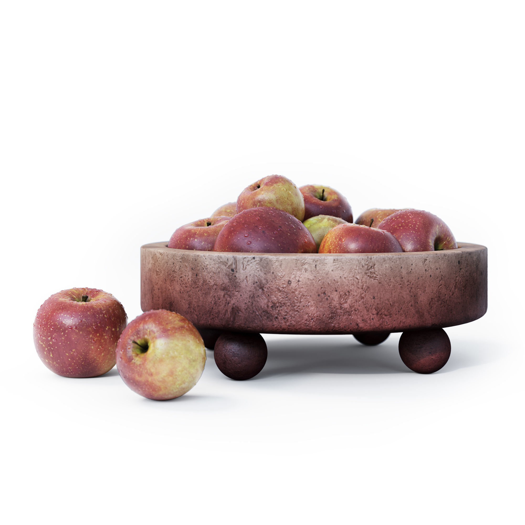 Bowl With Red Apples 3D model_7