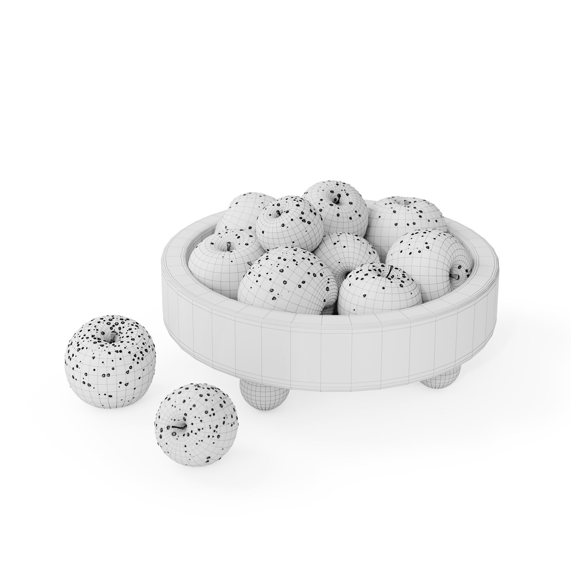 Bowl With Red Apples 3D model_5