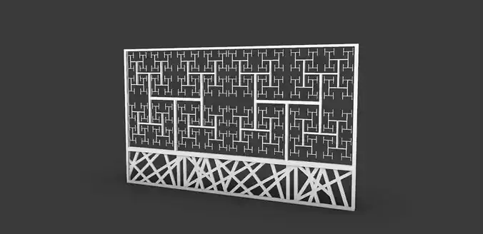 partition metal wall with pattern 3D model
