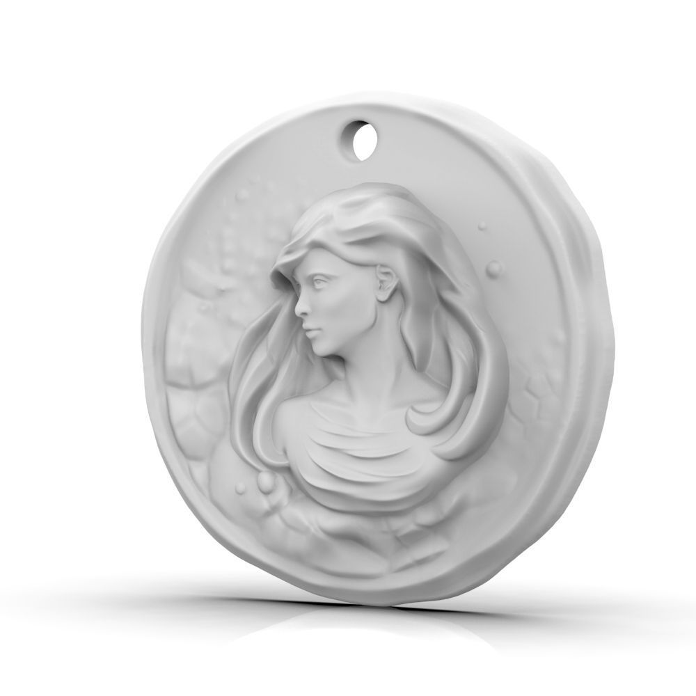 Zodiac Virgo Coin Pendant 3D print model_8