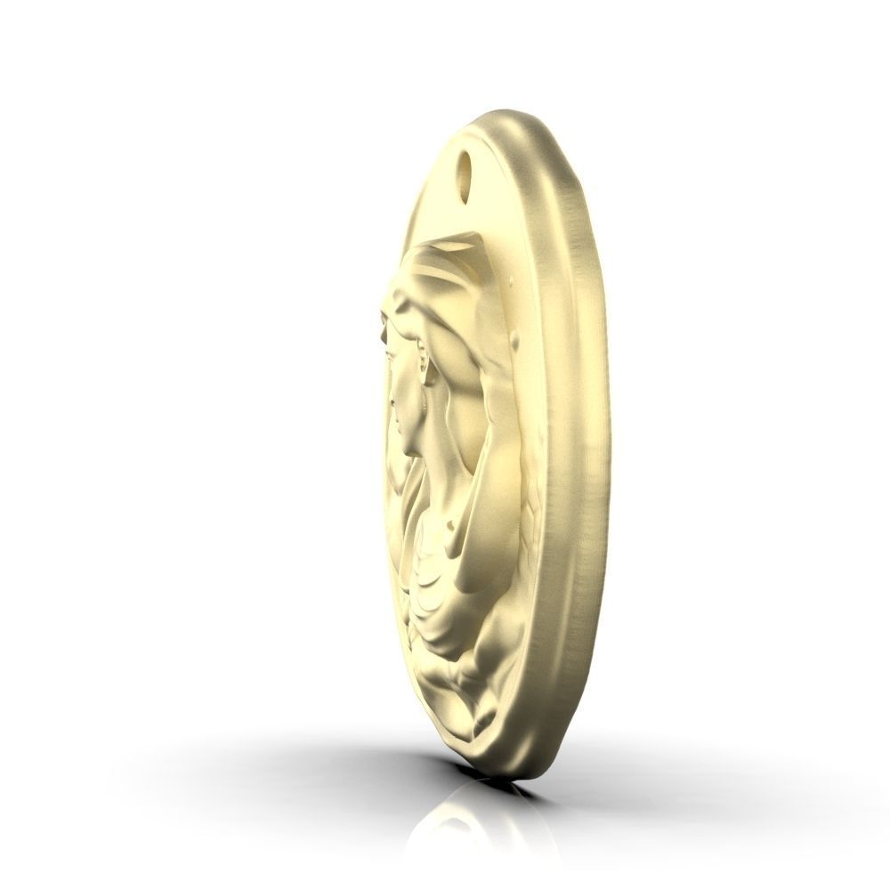 Zodiac Virgo Coin Pendant 3D print model_22