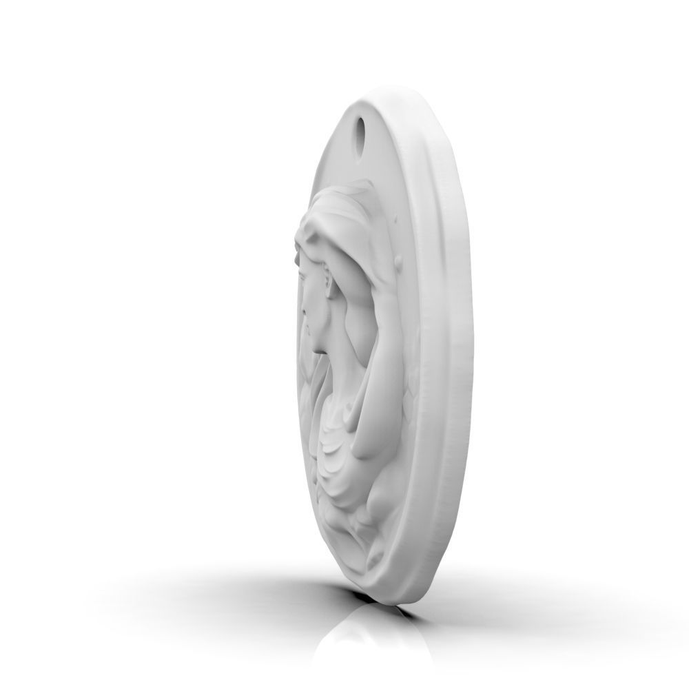 Zodiac Virgo Coin Pendant 3D print model_21
