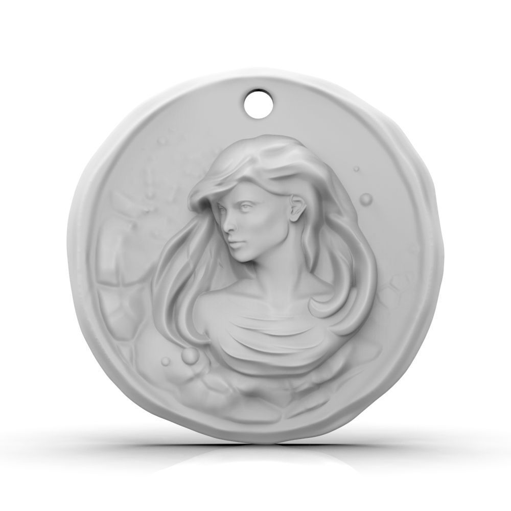 Zodiac Virgo Coin Pendant 3D print model_2