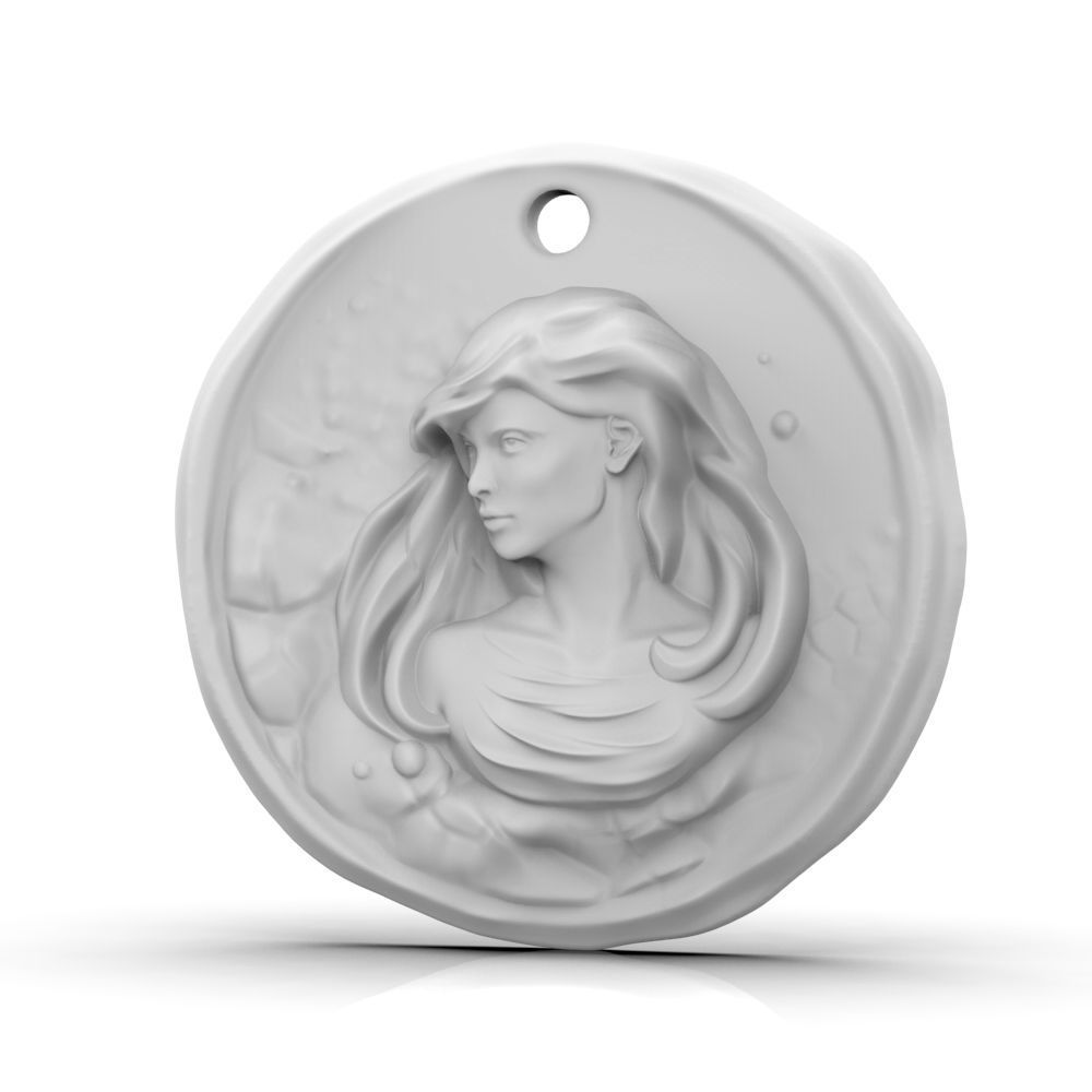 Zodiac Virgo Coin Pendant 3D print model_5