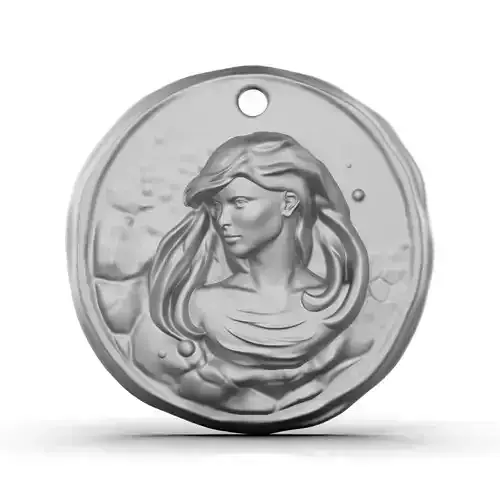 Zodiac Virgo Coin Pendant 3D print model