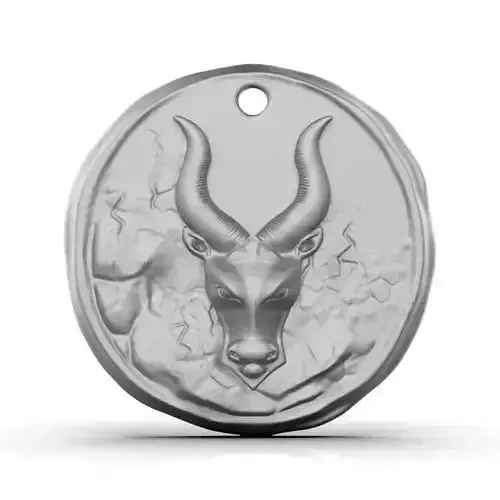 Zodiac Taurus Coin Pendant 3D print model