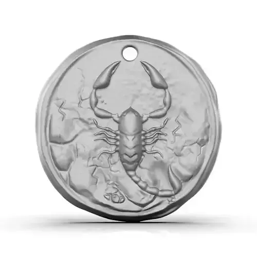 Zodiac Scorpio Coin Pendant 3D print model