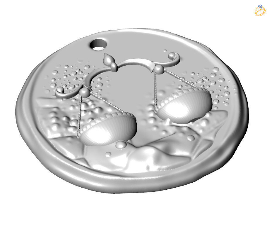 Zodiac Libra Coin Pendant 3D print model_30
