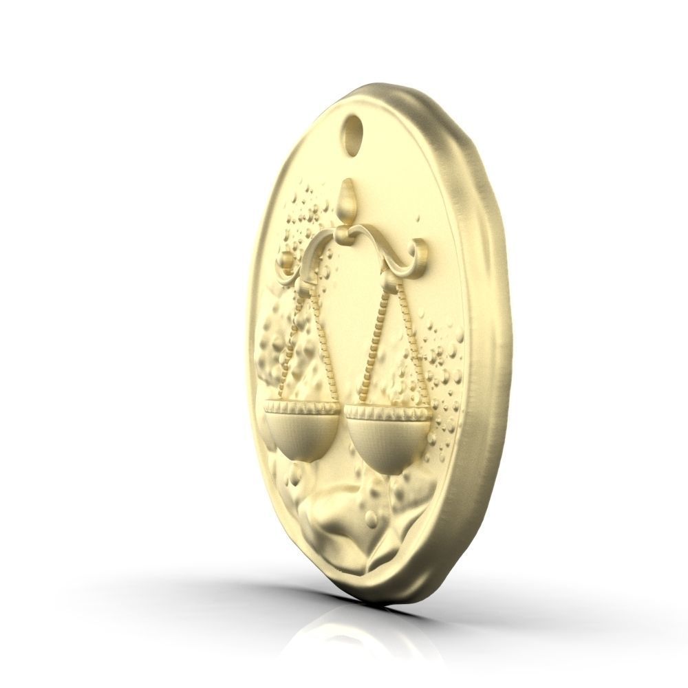 Zodiac Libra Coin Pendant 3D print model_19