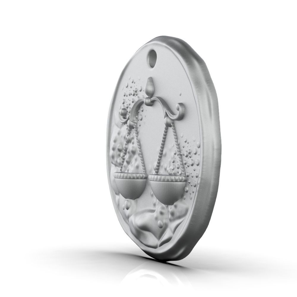Zodiac Libra Coin Pendant 3D print model_17