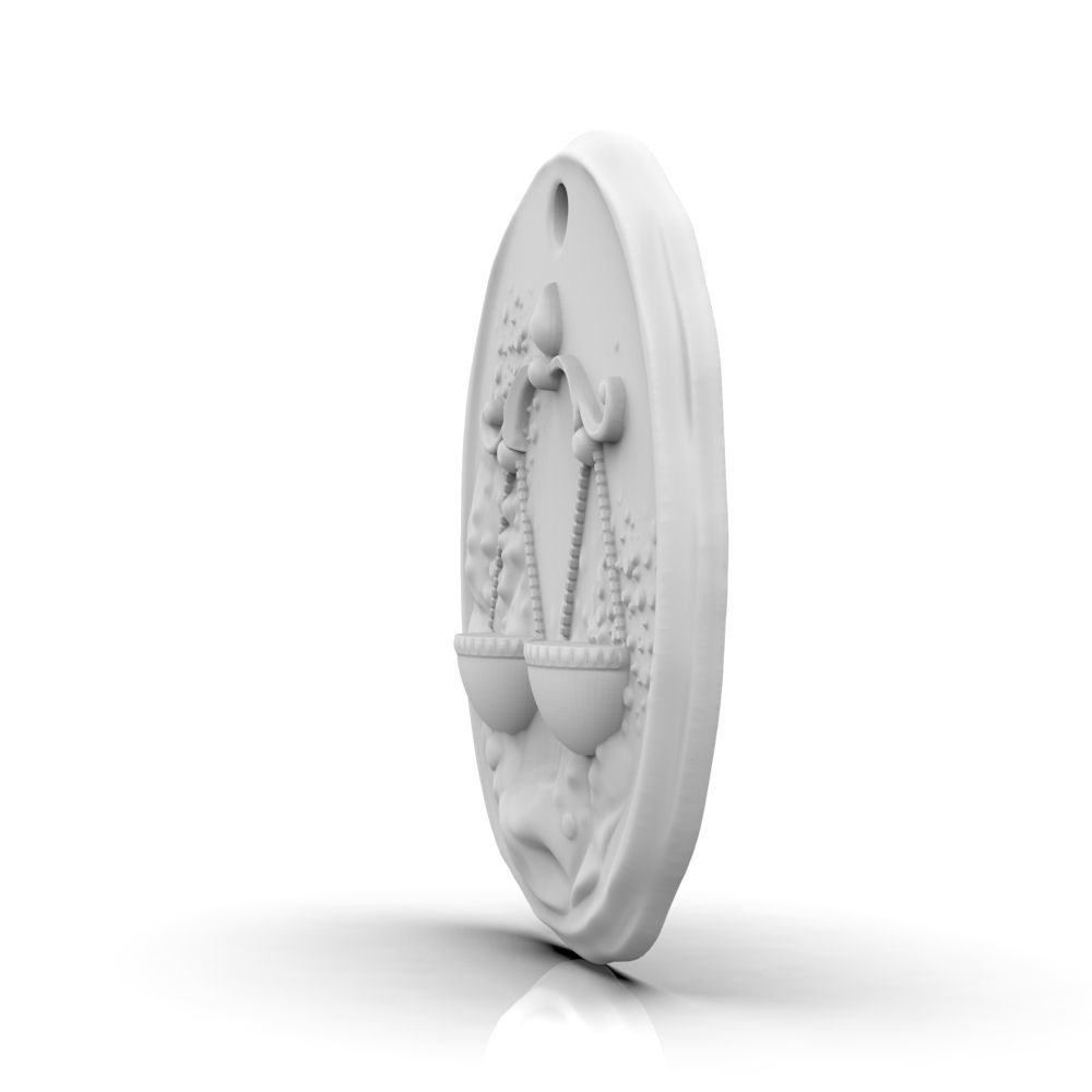 Zodiac Libra Coin Pendant 3D print model_21