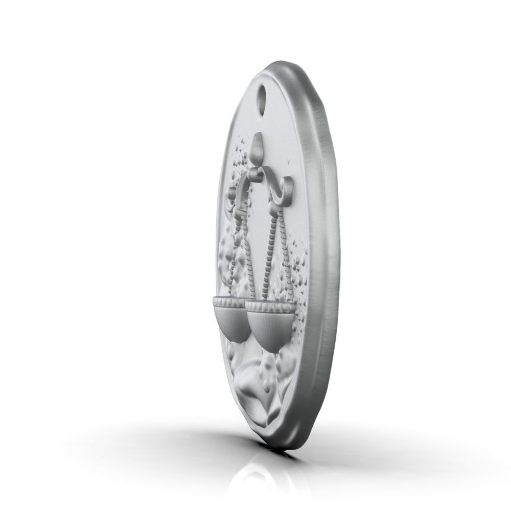 Zodiac Libra Coin Pendant 3D print model_20