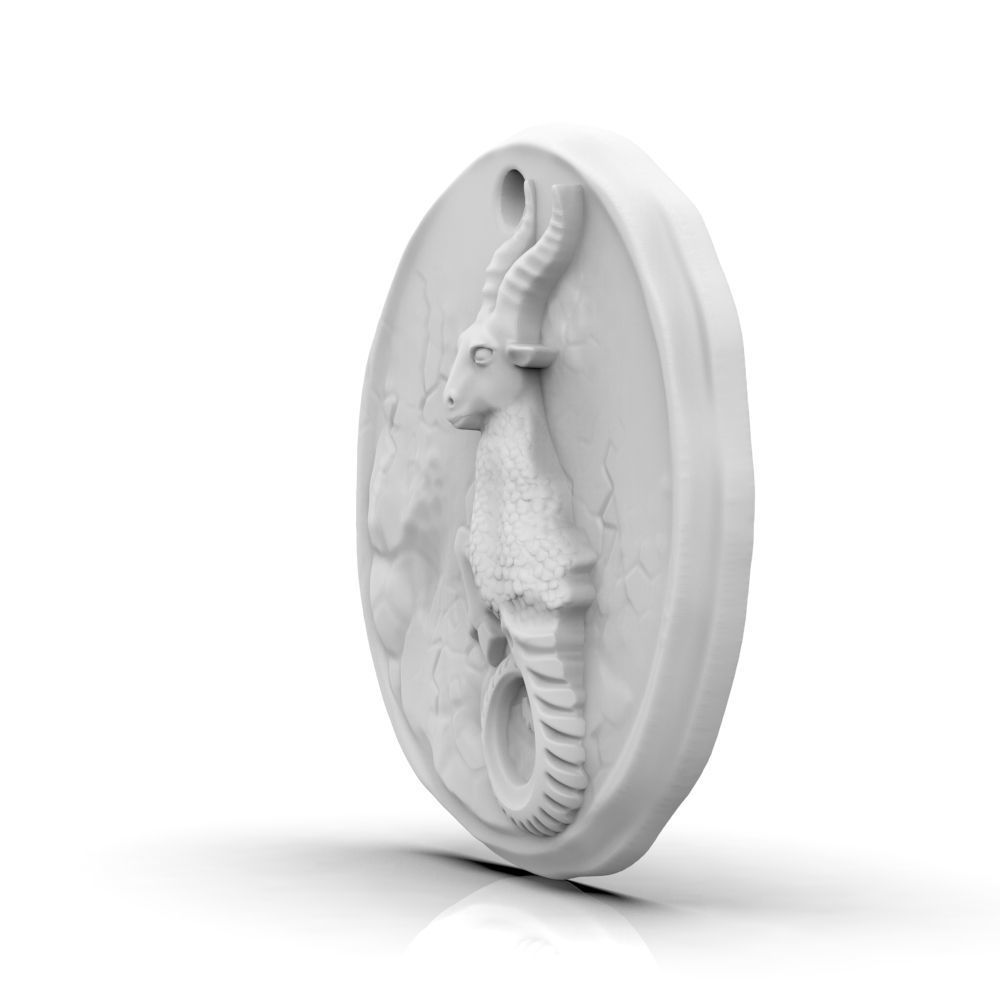 Zodiac Capricorn Coin Pendant 3D print model_18