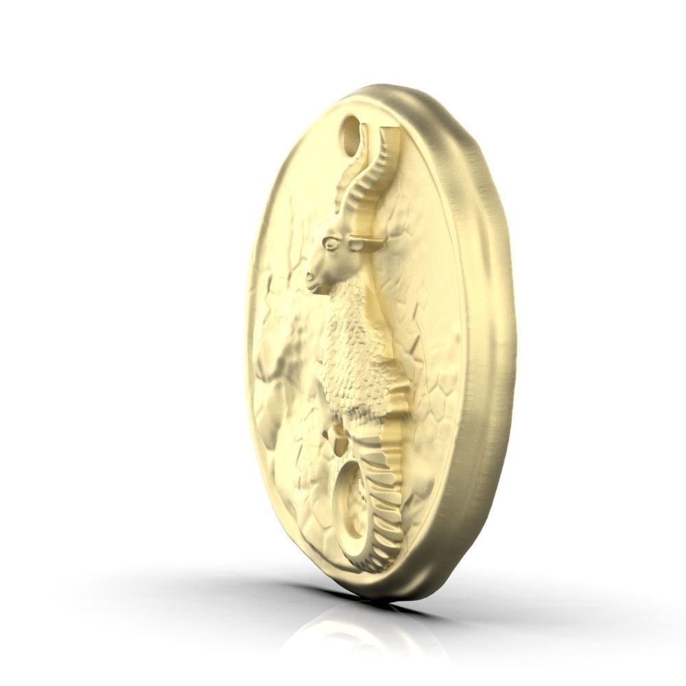 Zodiac Capricorn Coin Pendant 3D print model_19