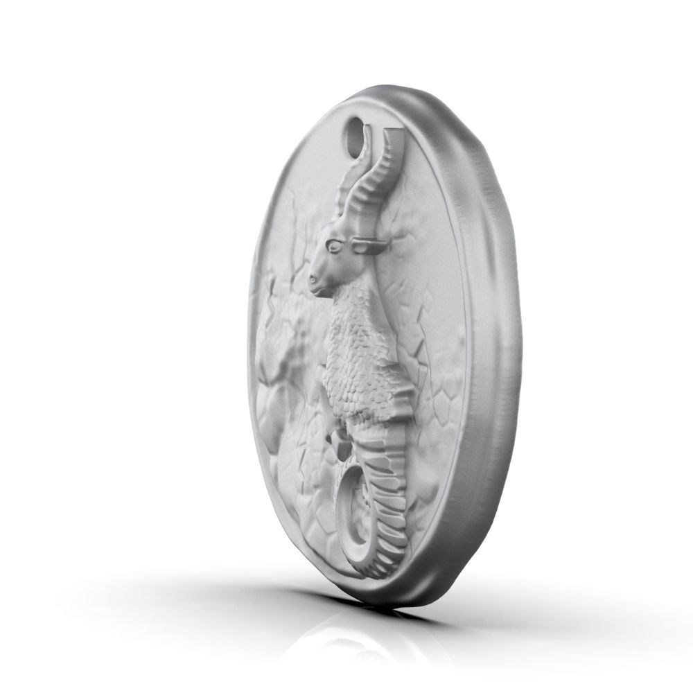 Zodiac Capricorn Coin Pendant 3D print model_17