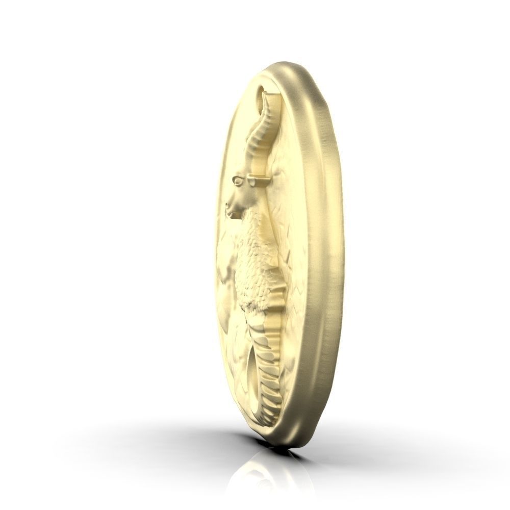 Zodiac Capricorn Coin Pendant 3D print model_22
