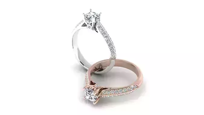 engagement Diamond Ring 2 3D print model