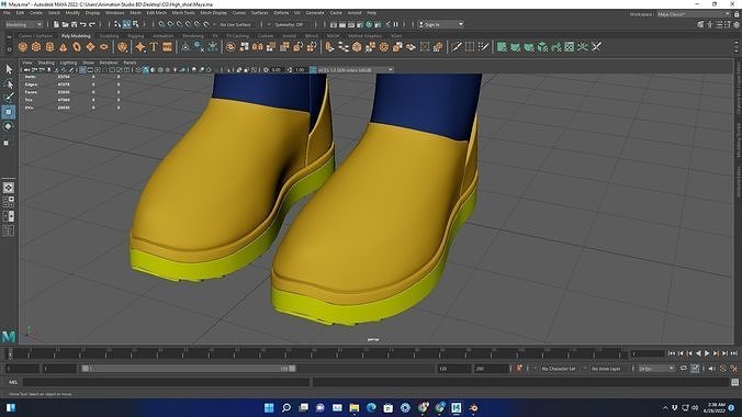 3D Concept shoe Modeling and Print ready file Low-poly 3D model Low-poly 3D model