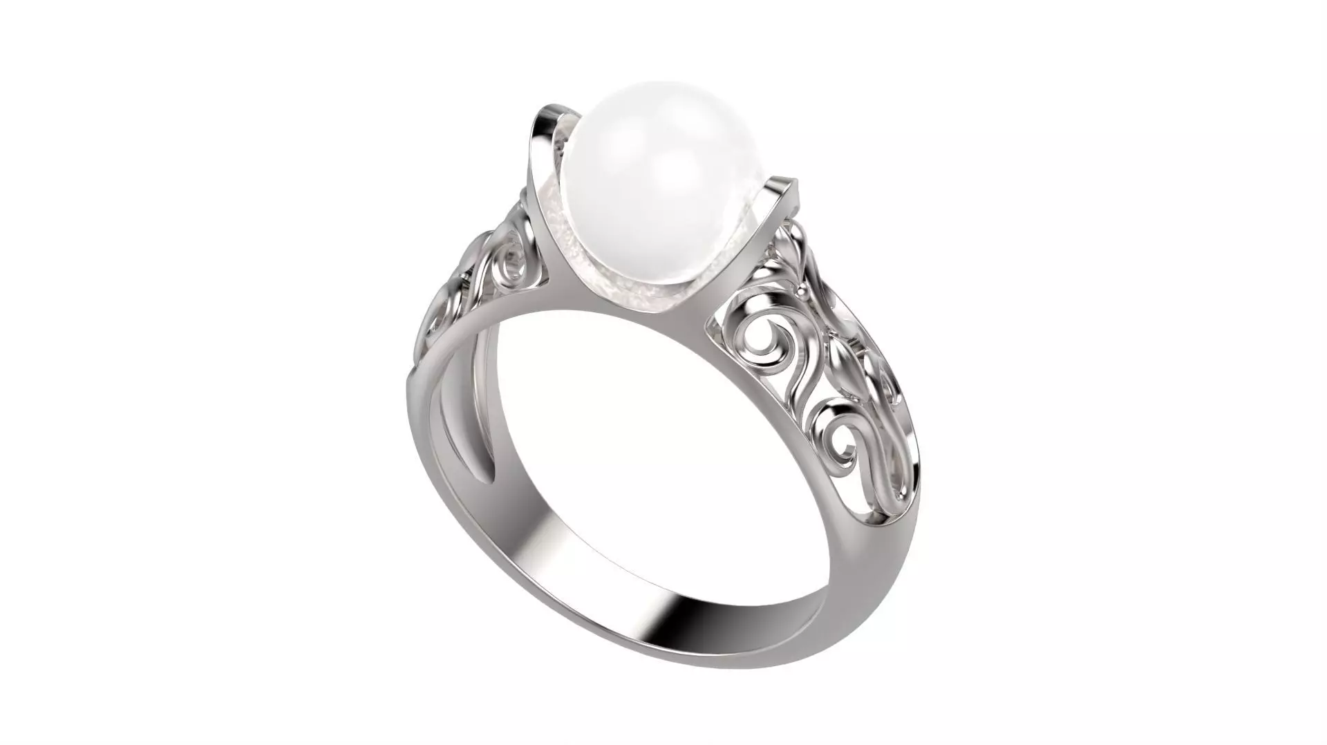 Pearl Ring All Size 3D print model