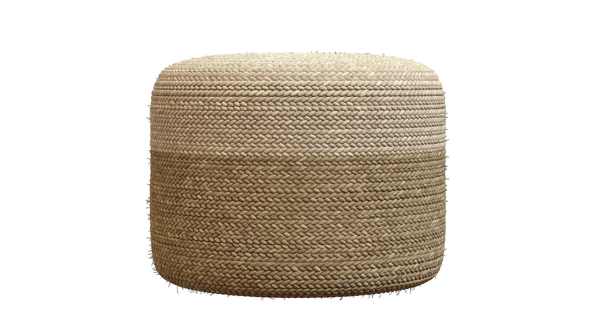 Agro Richer Home Decor Round Jute Pouf Bean Bag 3D model_2