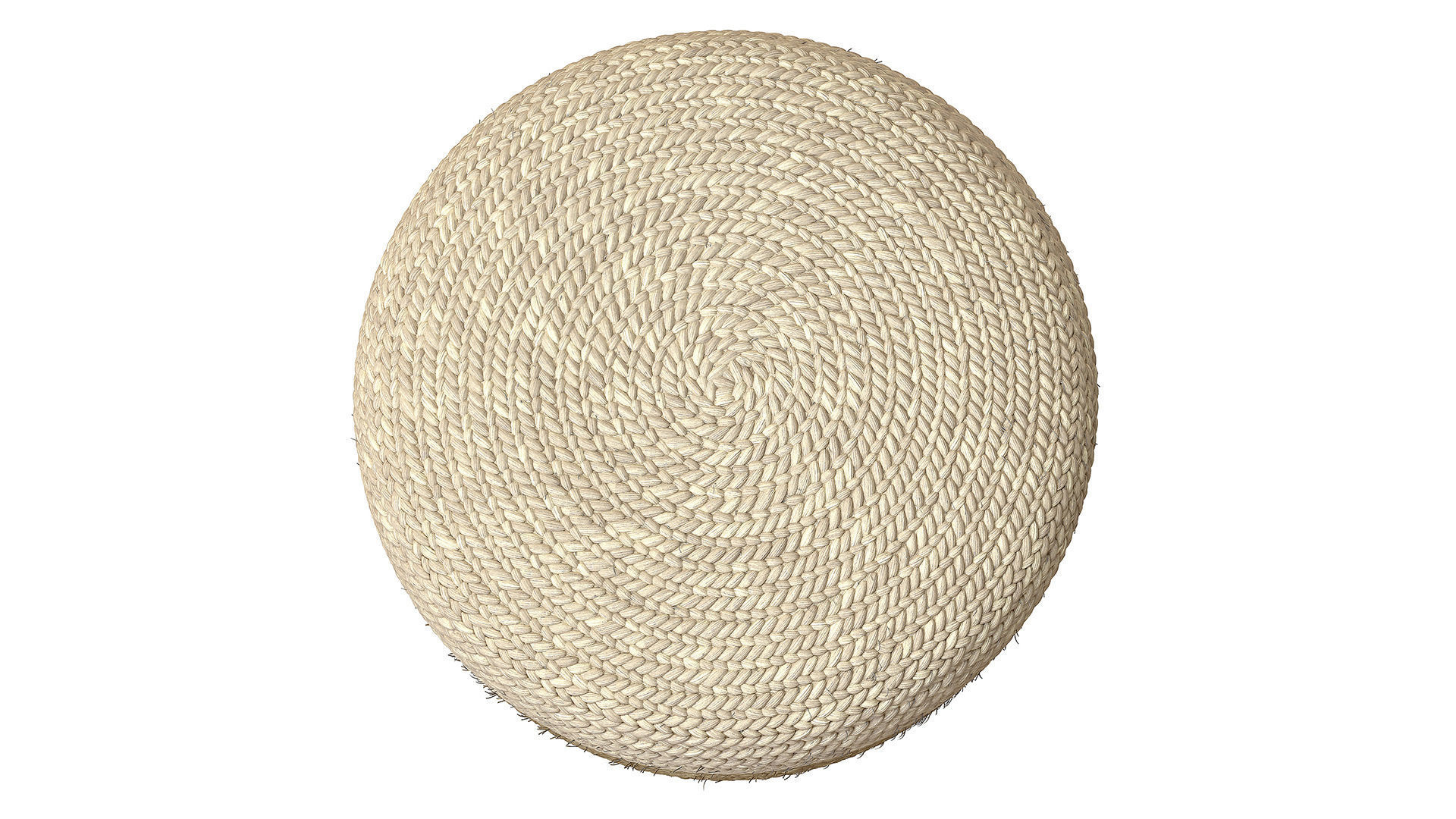Agro Richer Home Decor Round Jute Pouf Bean Bag 3D model_4