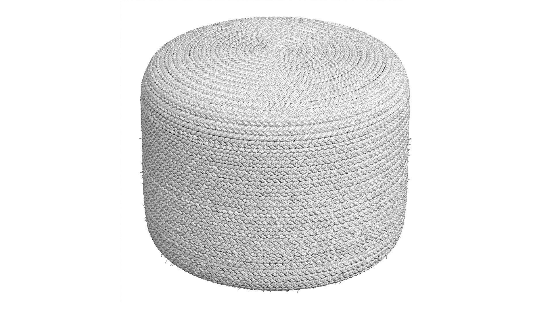 Agro Richer Home Decor Round Jute Pouf Bean Bag 3D model_7