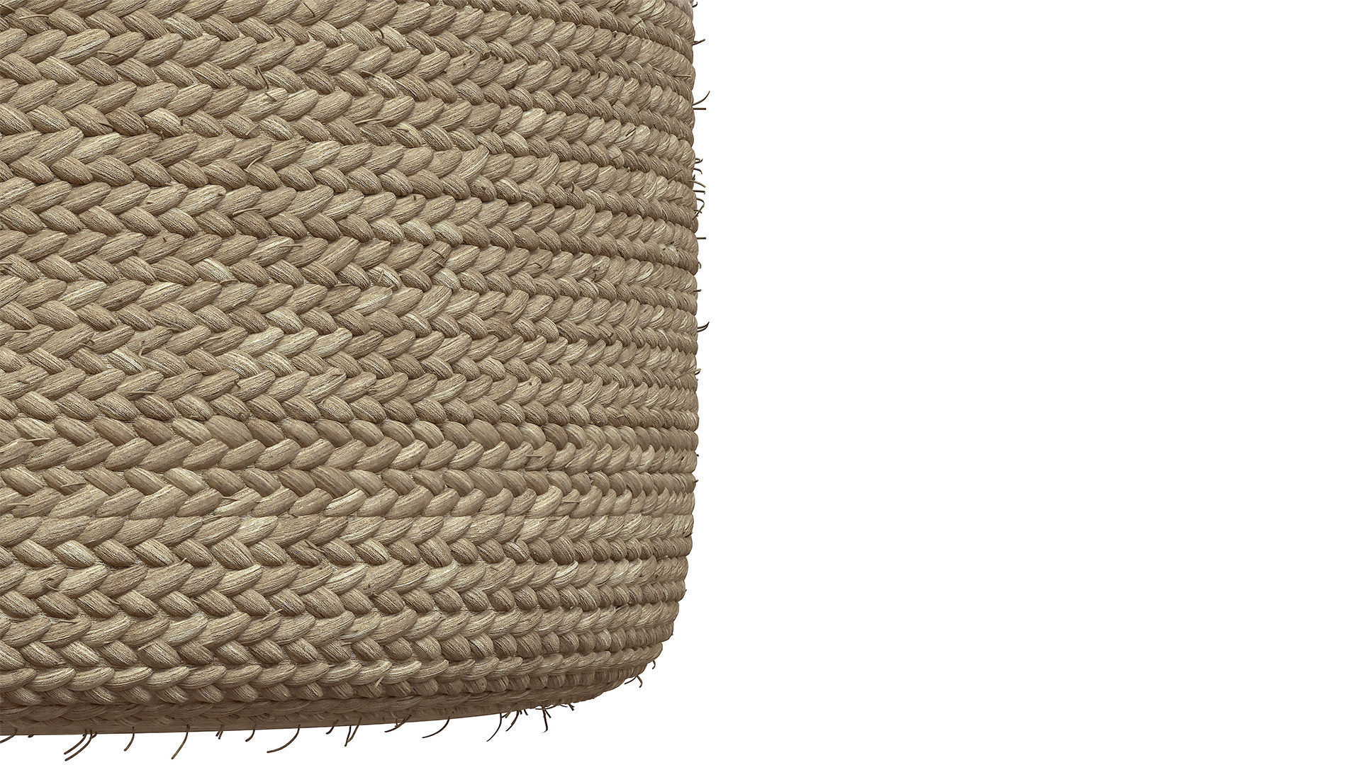 Agro Richer Home Decor Round Jute Pouf Bean Bag 3D model_6