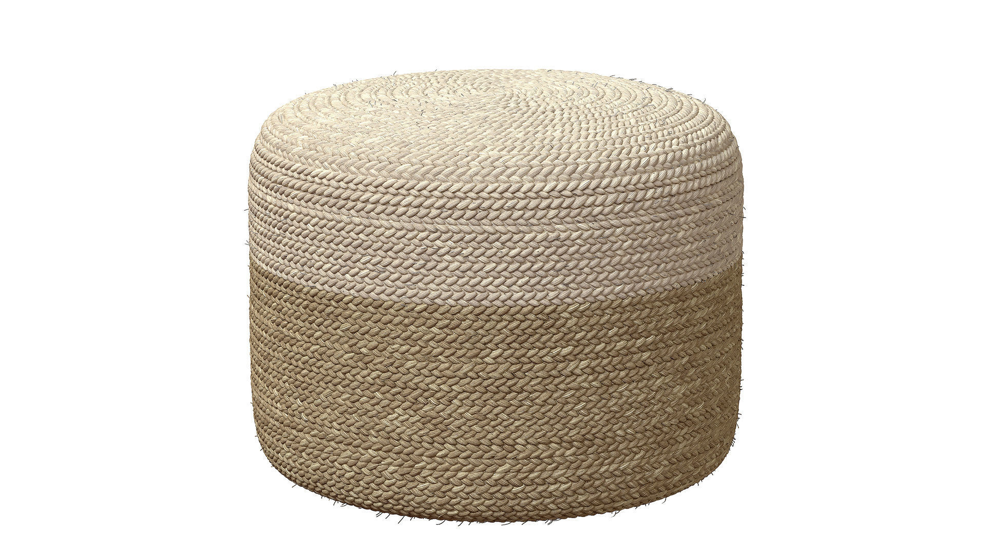 Agro Richer Home Decor Round Jute Pouf Bean Bag 3D model_1