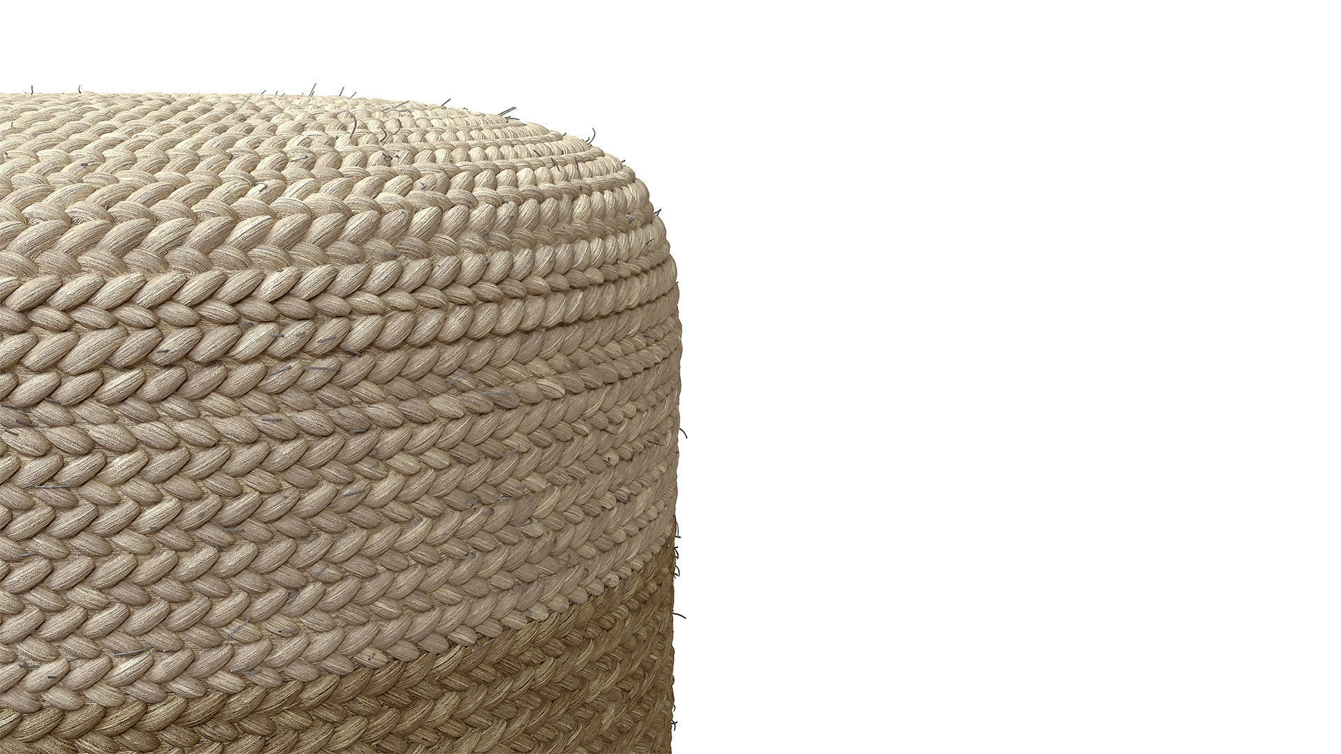 Agro Richer Home Decor Round Jute Pouf Bean Bag 3D model_5