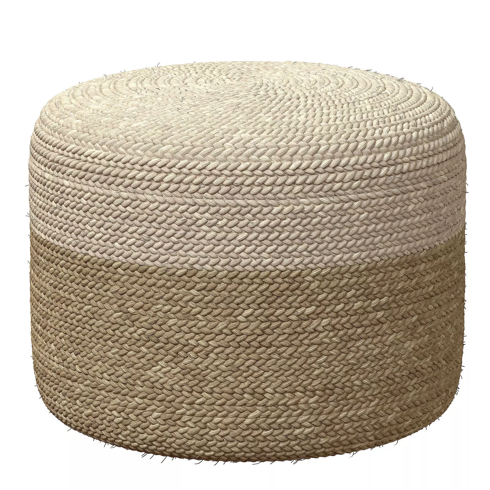 Agro Richer Home Decor Round Jute Pouf Bean Bag 3D model_0