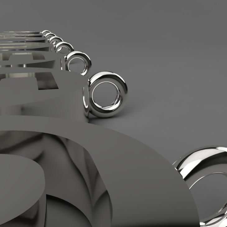 Alphabet on Circular Pendant 3D Model Collection for Necklaces 3D print model_6