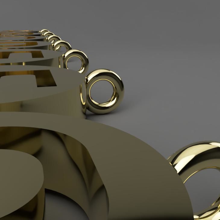 Alphabet on Circular Pendant 3D Model Collection for Necklaces 3D print model_2