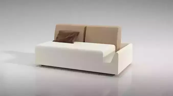 Modern White Tan Loveseat