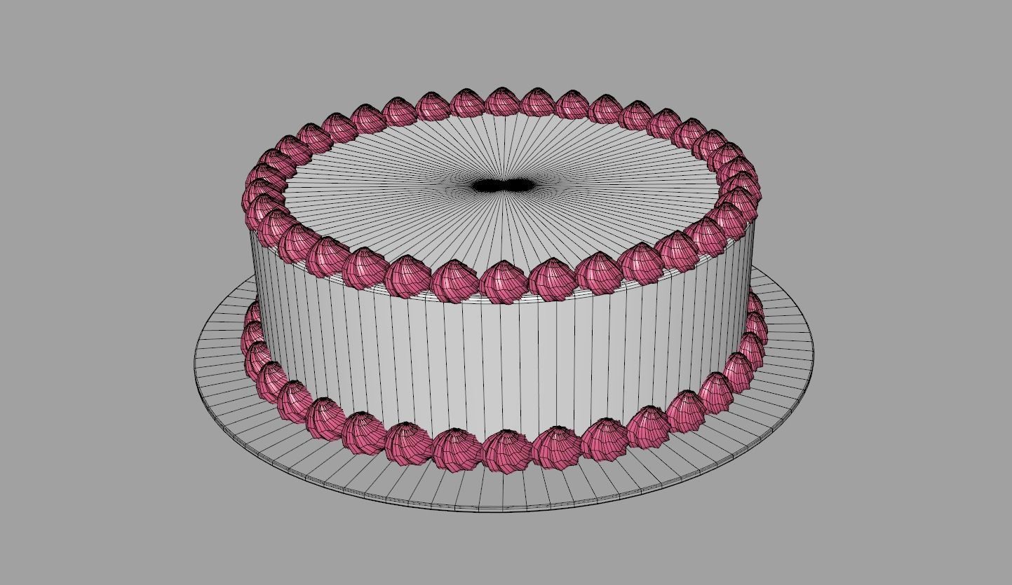 Regular Round Cake 3D model_4