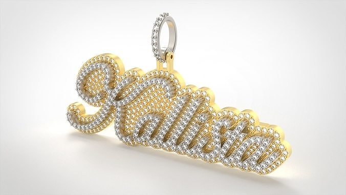 Model 719 Kallista Name Necklace Diamond Pendant 3D print model