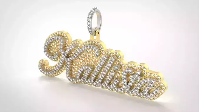 Model 719 Kallista Name Necklace Diamond Pendant