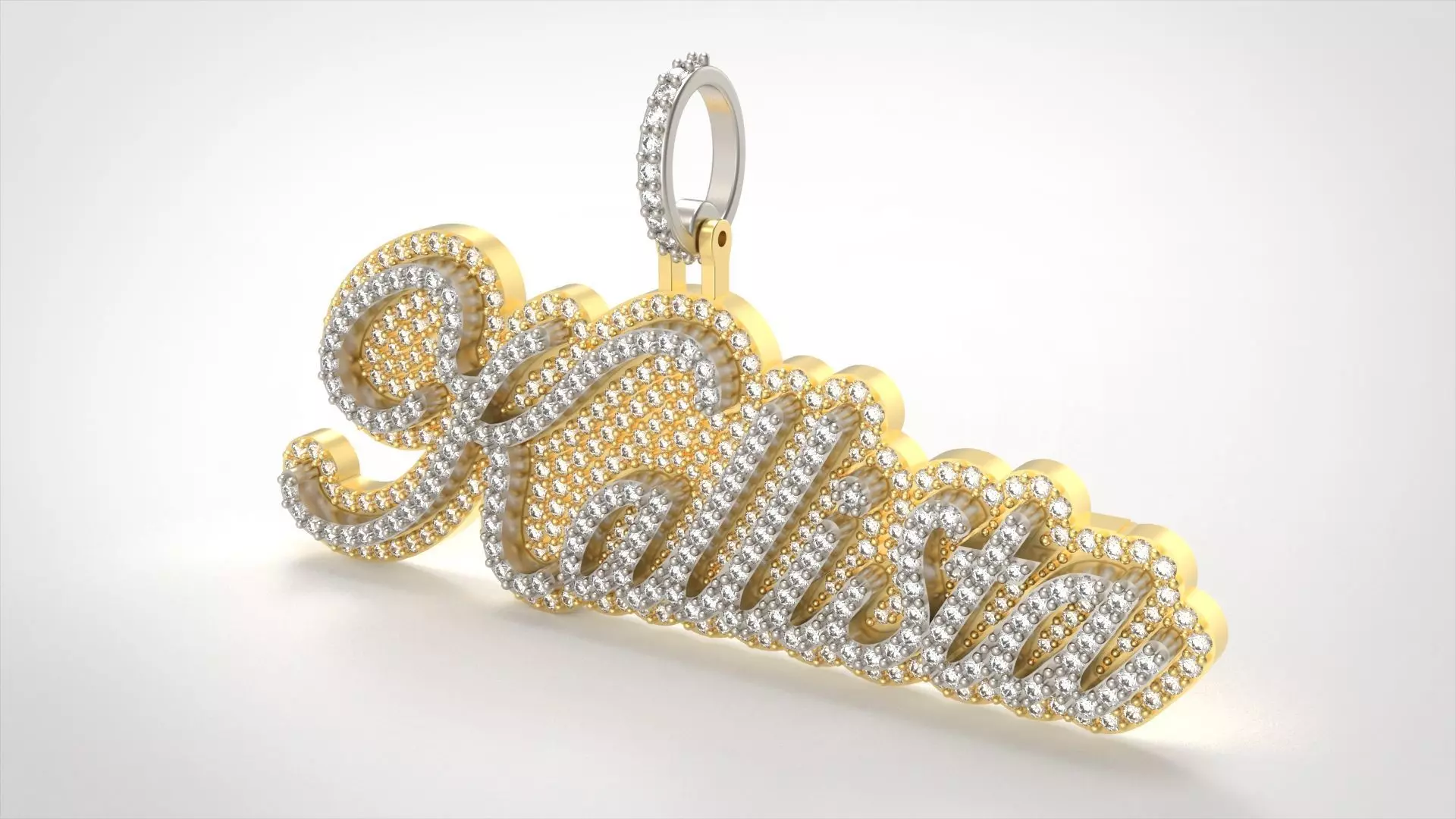 Model 719 Kallista Name Necklace Diamond Pendant 3D print model