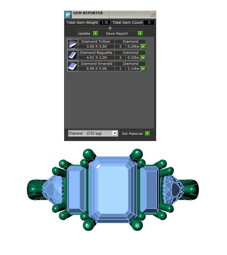 Ring224 emerald cut diamond engagement ring gold 3D print model_6