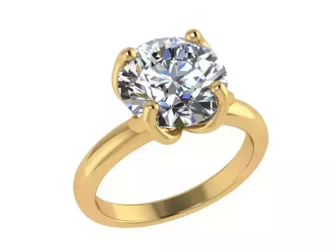 Ring225 gold engagement ring with round brilliant cut diamond