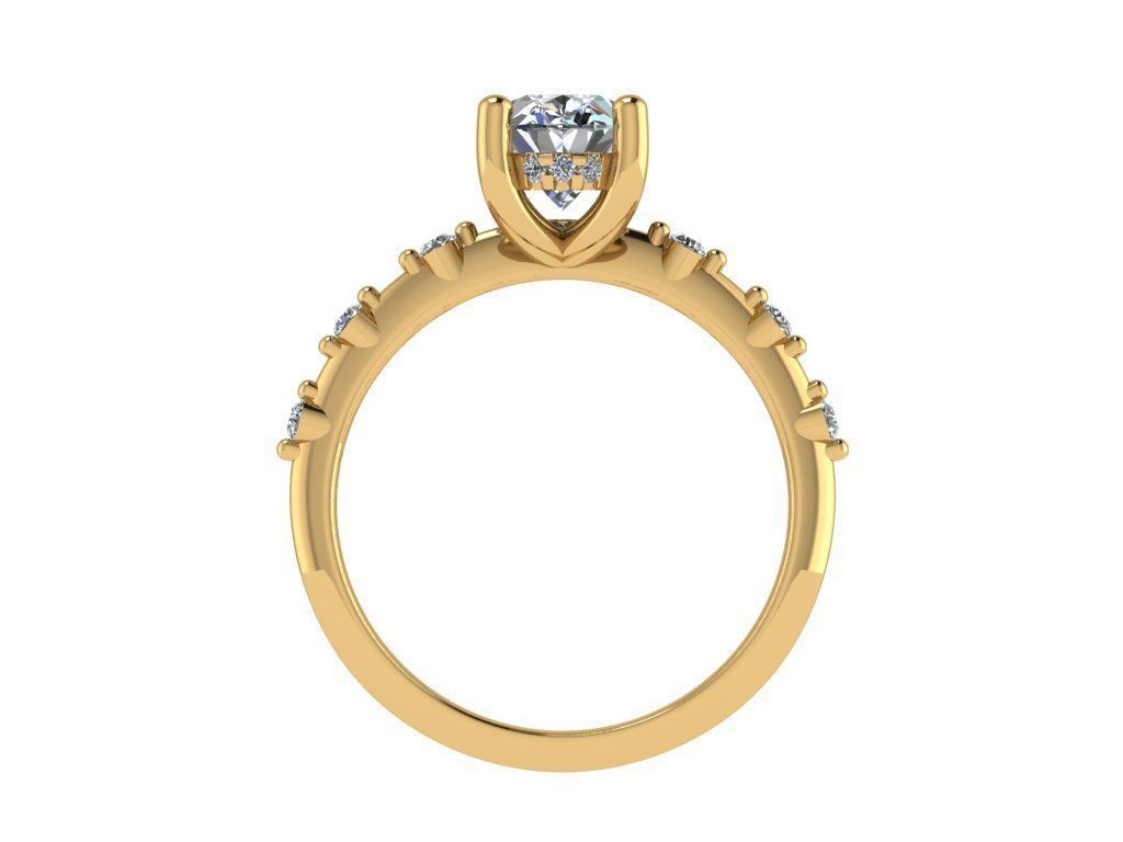 Ring226 oval diamond engagement ring gold 3D print model_2