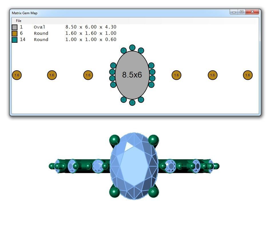 Ring226 oval diamond engagement ring gold 3D print model_6