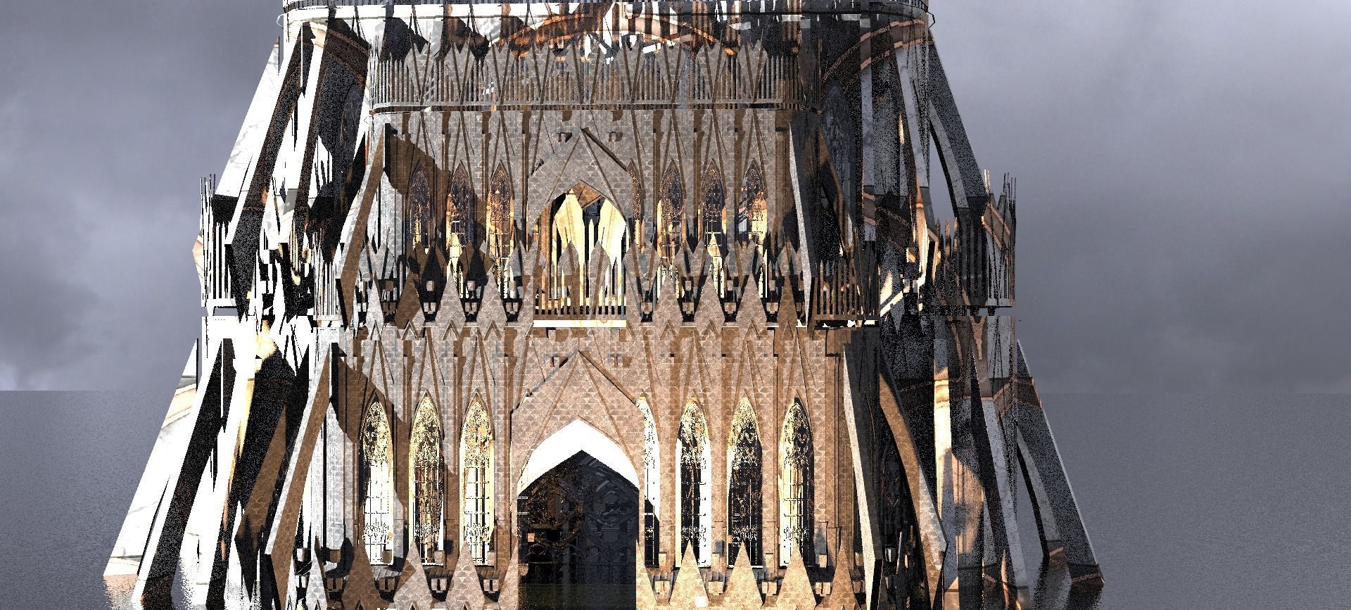 Marble palace Cathedral Fantasy 2  3D model_1