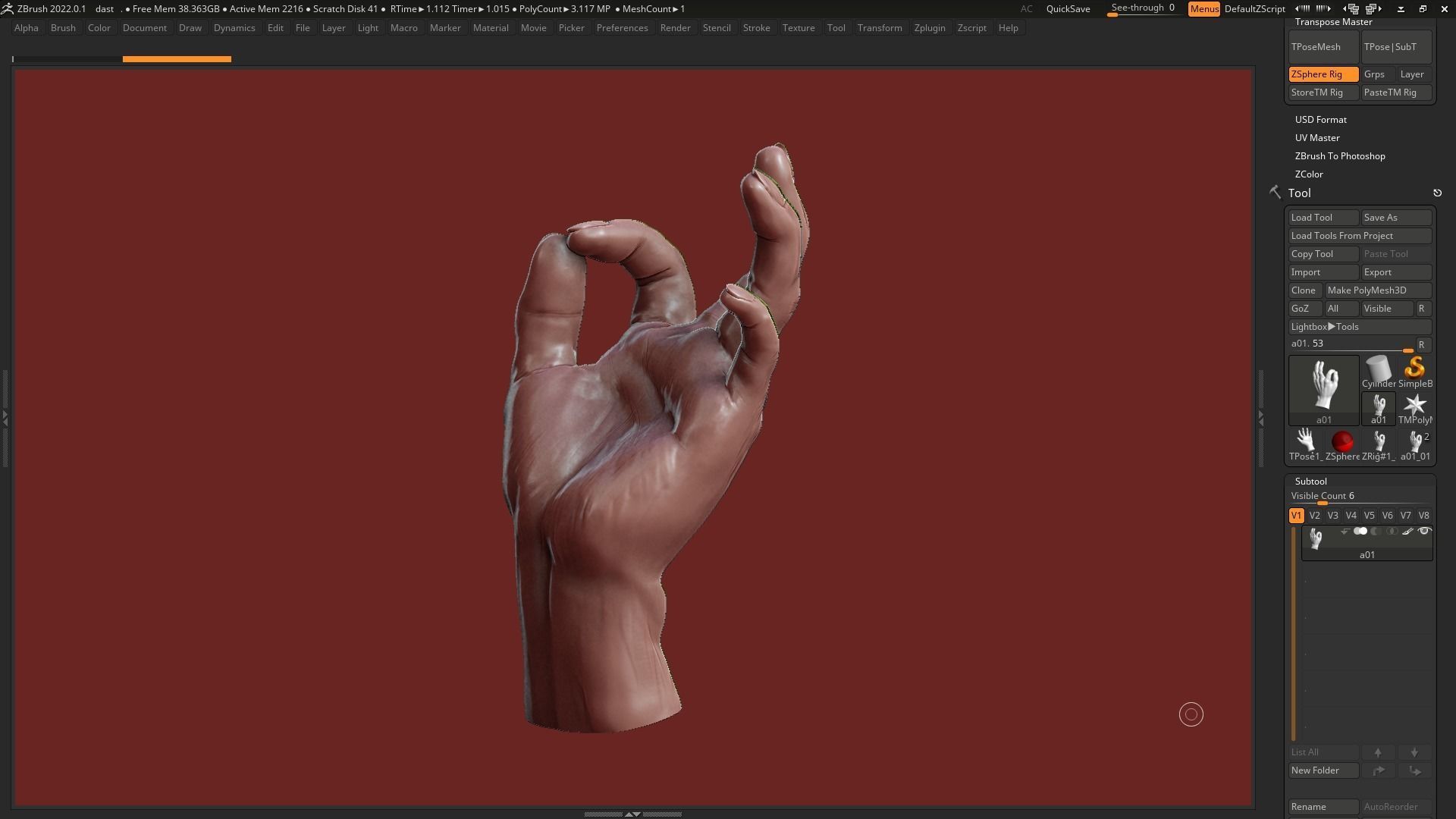 Hand pose 08 3d print model 3D print model_7